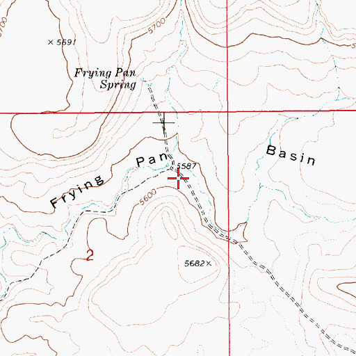 Topographic Map of Frying Pan Basin, ID