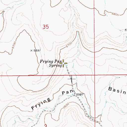 Topographic Map of Frying Pan Spring, ID