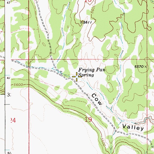 Topographic Map of Frying Pan Spring, ID