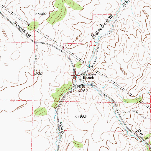 Topographic Map of Garden Ranch, ID