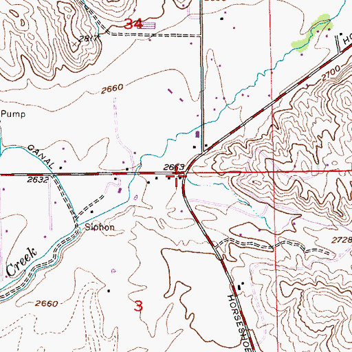 Topographic Map of Goose Creek, ID