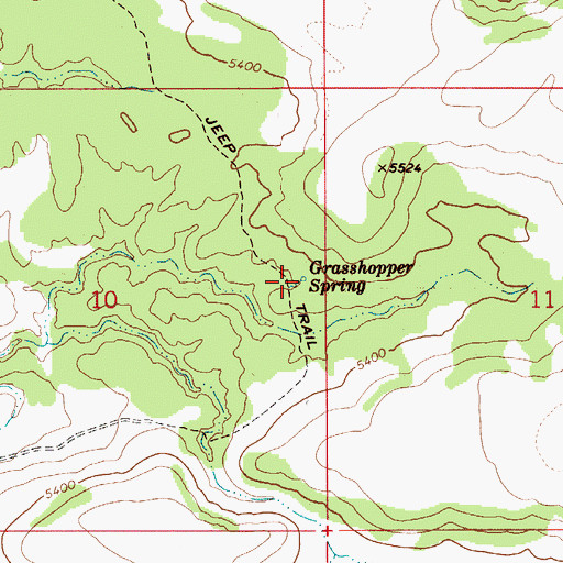 Topographic Map of Grasshopper Spring, ID