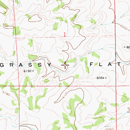 Topographic Map of Grassy Flat, ID