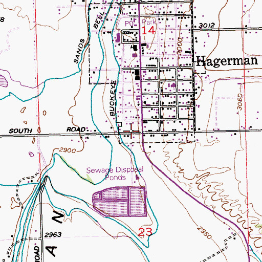 Topographic Map of Hagerman, ID