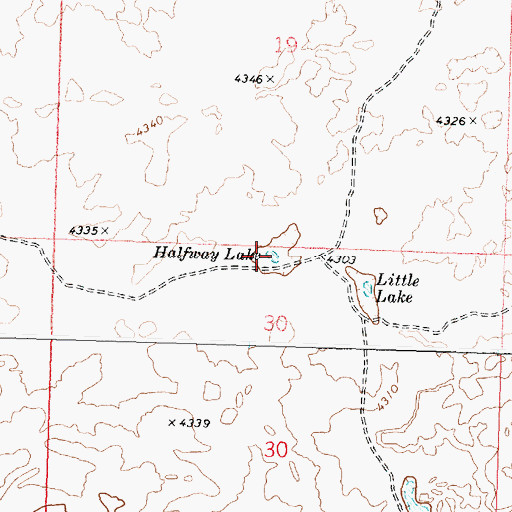 Topographic Map of Halfway Lake, ID