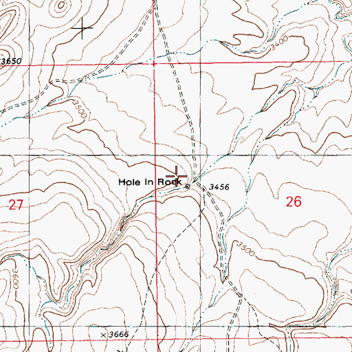 Topographic Map of Hole in Rock, ID