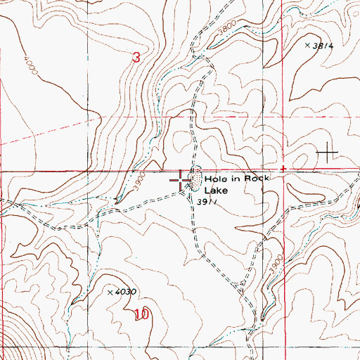 Topographic Map of Hole in Rock Lake, ID