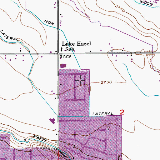 Topographic Map of Hon Lateral, ID