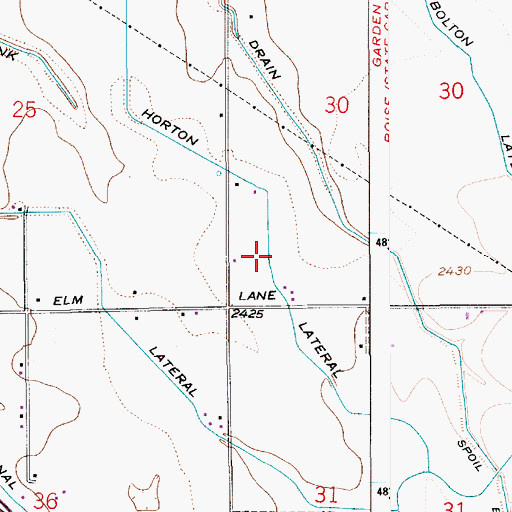 Topographic Map of Horton Lateral, ID