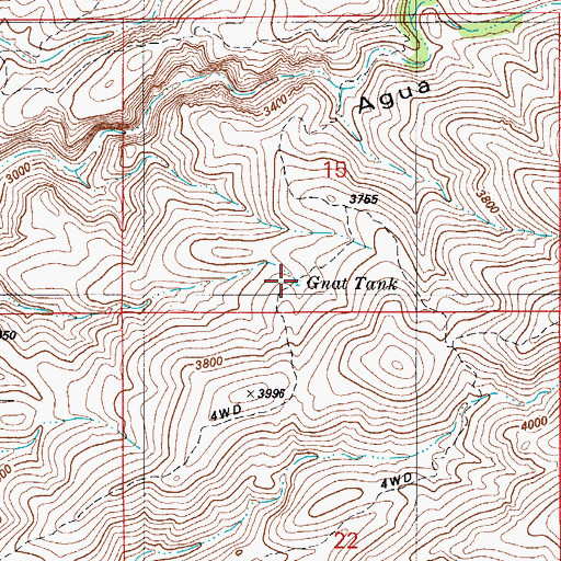 Topographic Map of Gnat Tank, AZ