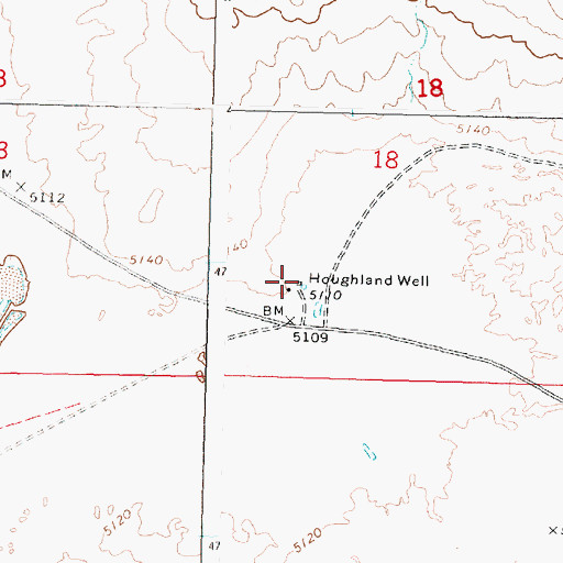 Topographic Map of Houghland Well, ID