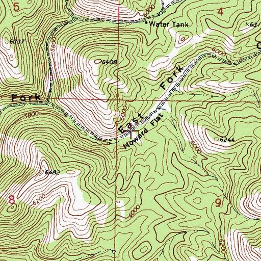Topographic Map of Howard Flat, ID