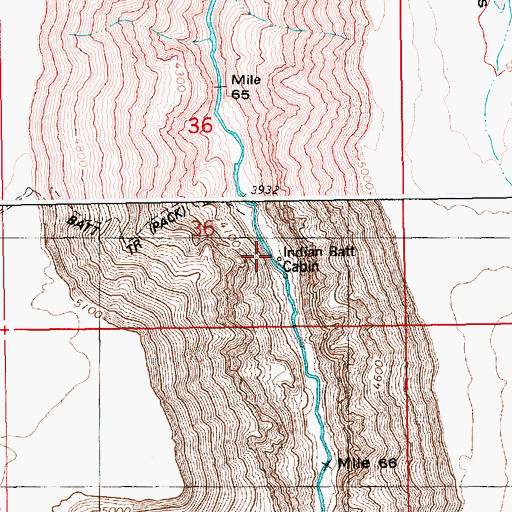 Topographic Map of Indian Batt Cabin, ID