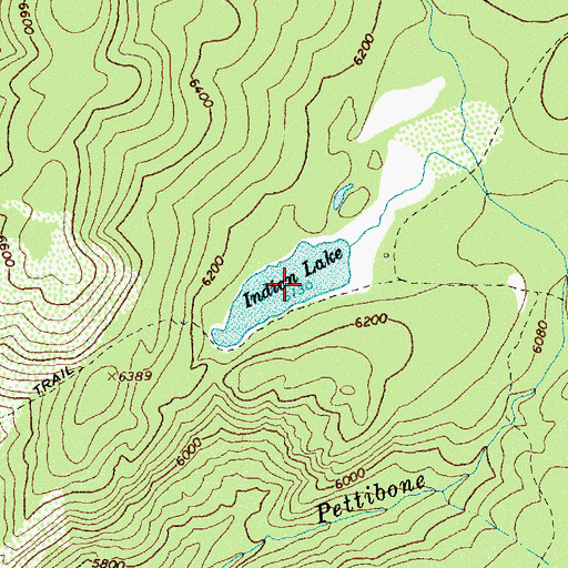 Topographic Map of Indian Lake, ID
