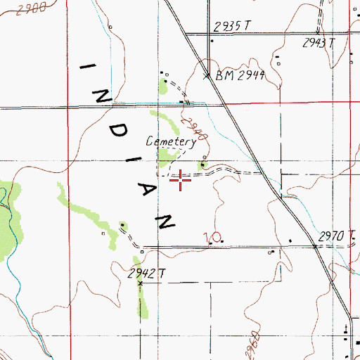Topographic Map of Indian Valley, ID