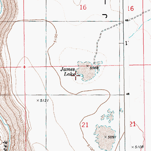 Topographic Map of James Lake, ID