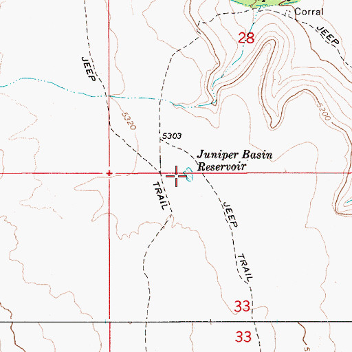 Topographic Map of Juniper Basin Reservoir, ID