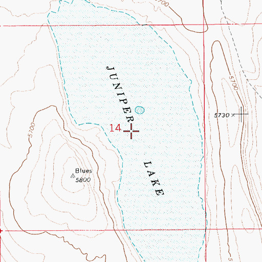 Topographic Map of Juniper Lake, ID