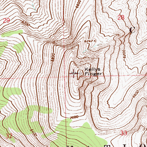 Topographic Map of Kellys Finger, ID