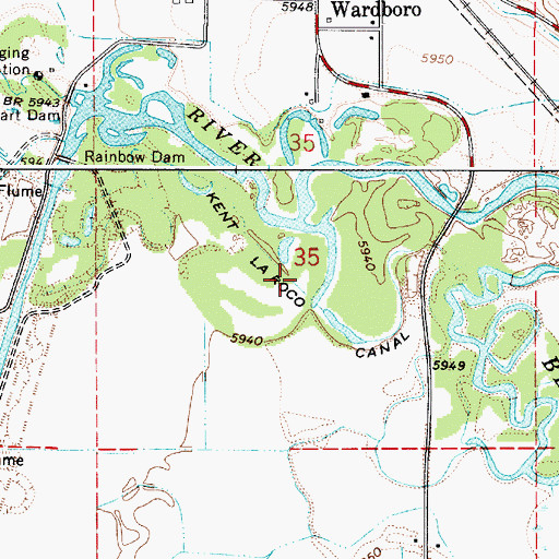 Topographic Map of Kent LaRoco Canal, ID