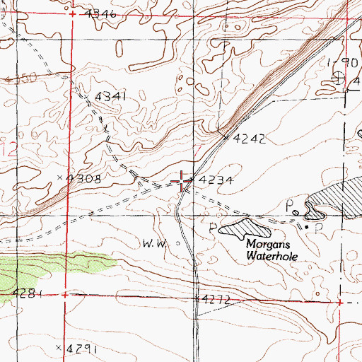 Topographic Map of Lake Channel Canyon, ID