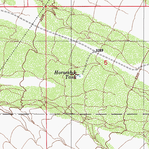 Topographic Map of Horseshoe Tank, AZ