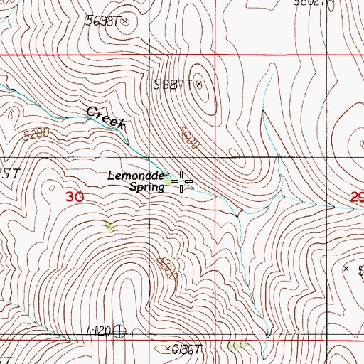 Topographic Map of Lemonade Spring, ID