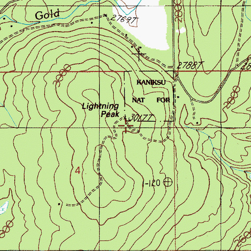 Topographic Map of Lightning Peak, ID
