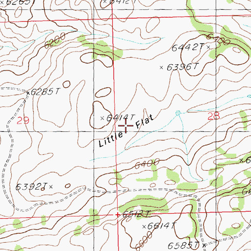 Topographic Map of Little Flat, ID