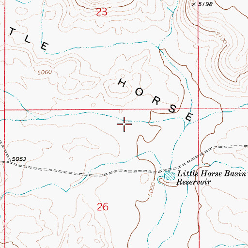 Topographic Map of Little Horse Basin, ID