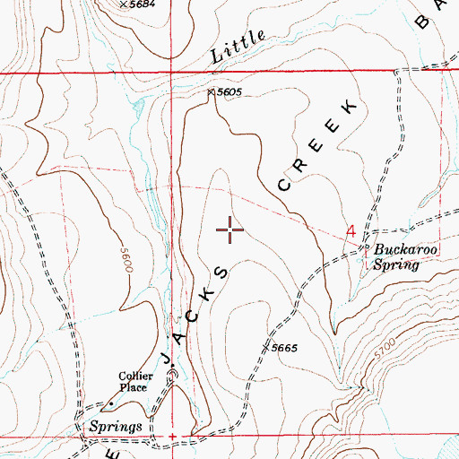 Topographic Map of Little Jacks Creek Basin, ID