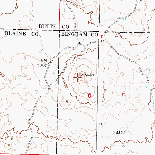 Topographic Map of Little Wildhorse Butte, ID