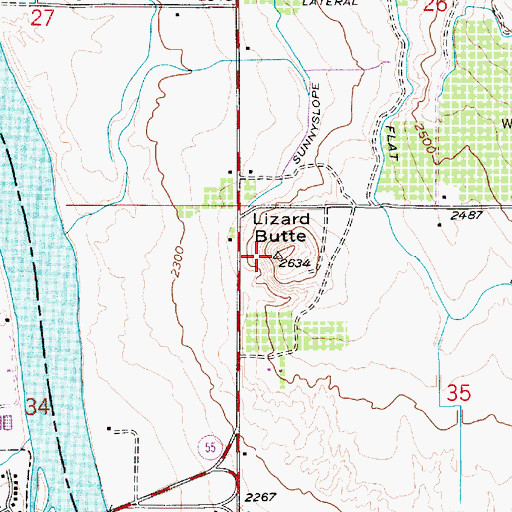 Topographic Map of Lizard Butte, ID