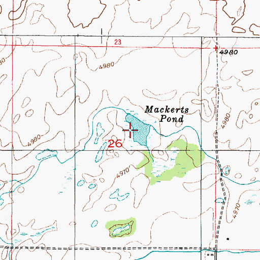 Topographic Map of Mackerts Pond, ID