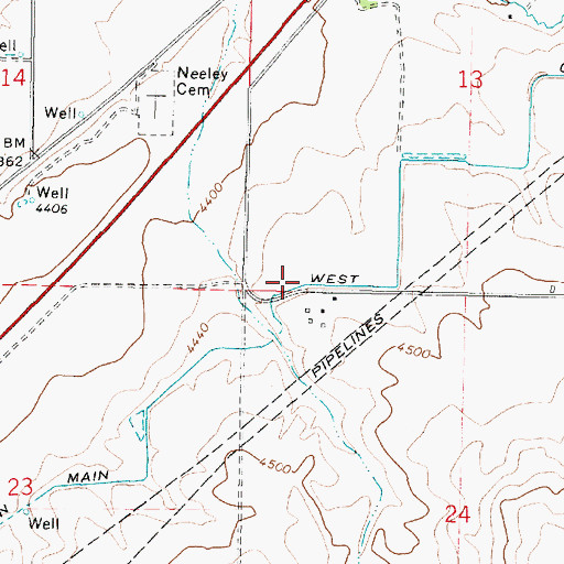 Topographic Map of Main West Canal, ID