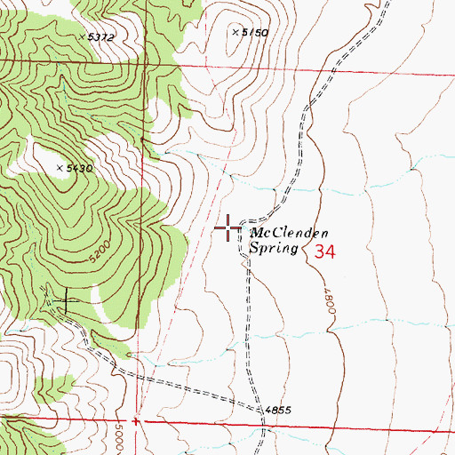 Topographic Map of McClenden Spring, ID