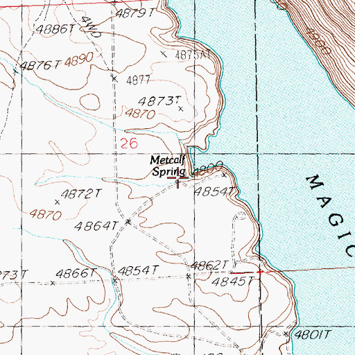 Topographic Map of Metcalf Spring, ID