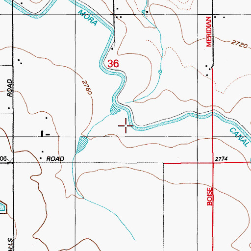 Topographic Map of Mora Canal, ID