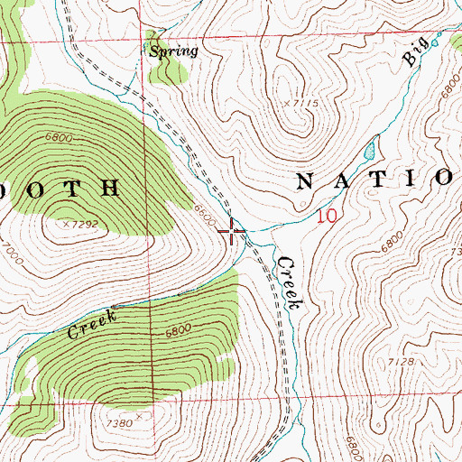 Topographic Map of Moran Creek, ID