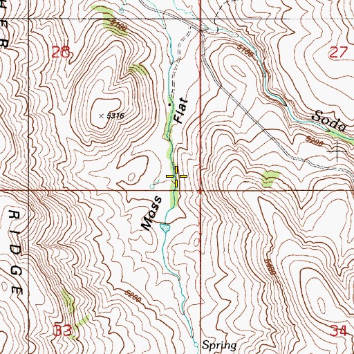 Topographic Map of Moss Flat, ID
