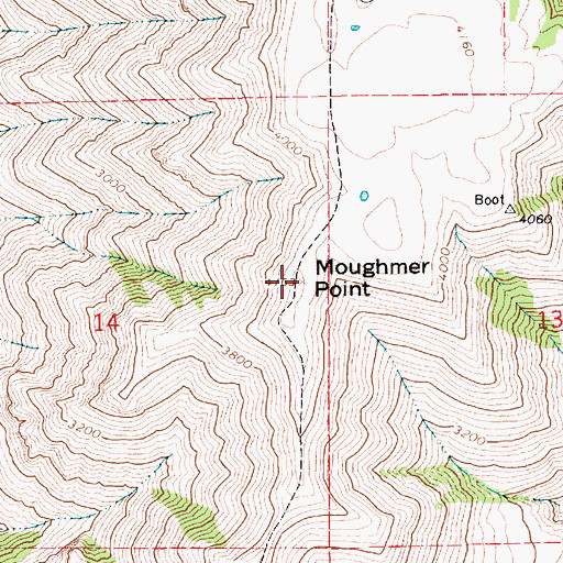 Topographic Map of Moughmer Point, ID