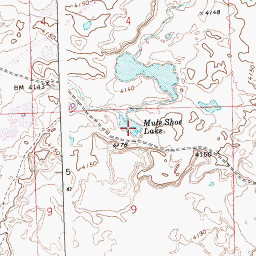 Topographic Map of Mule Shoe Lake, ID