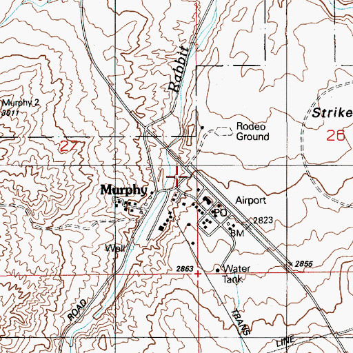 Topographic Map of Murphy, ID