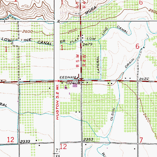 Topographic Map of Needham Lateral, ID