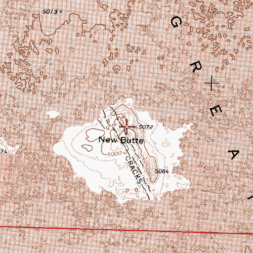 Topographic Map of New Butte, ID