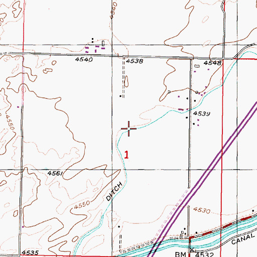 Topographic Map of New Lavaside Ditch, ID