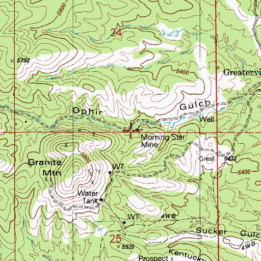 Topographic Map of Morning Star Mine, AZ