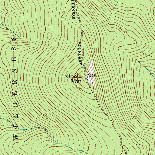 Topographic Map of Nipple Mountain, ID