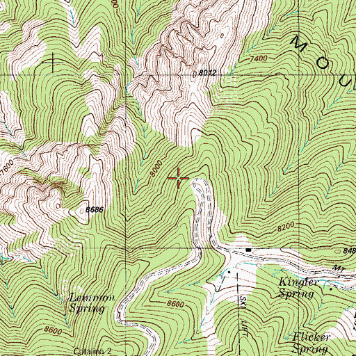 Topographic Map of Mount Lemmon Ski Valley, AZ