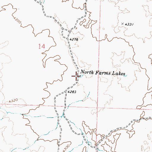 Topographic Map of North Farms Lakes, ID